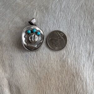 Bobby Platero Cowboy hat pendant with turquoise